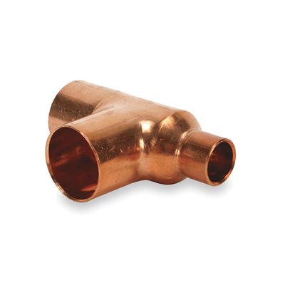 Copper Reducing Tee - 3/4" C x 1/2" C x 1/2" C