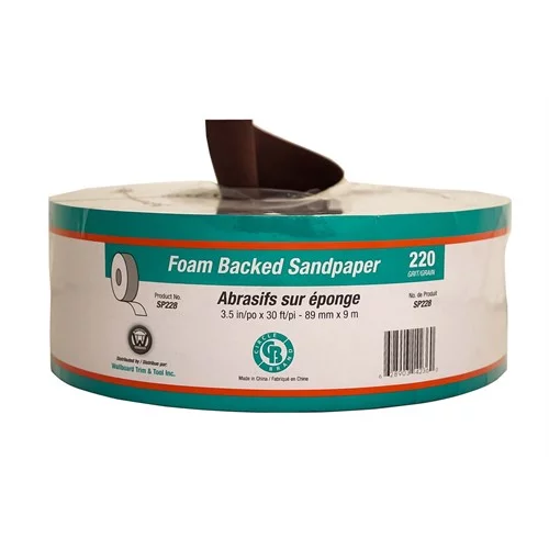 FOAM SANDPAPER 220 GRIT 3.5"X30